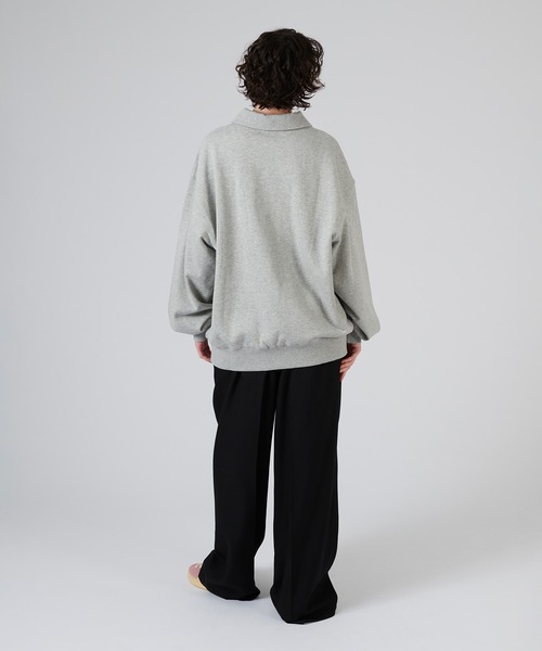 ONCILY（オンシェリー）の「SILVER BUTTON SWEAT POLO SHIRT / シルバーボタンスウェットポロシャツ（スウェット・メンズ・ブラック/グレー・LARGE/MEDIUM/SMALL）」の14枚目の写真