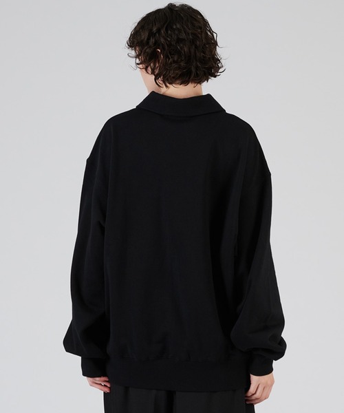 SILVER BUTTON SWEAT POLO SHIRT / シルバーボタンスウェット