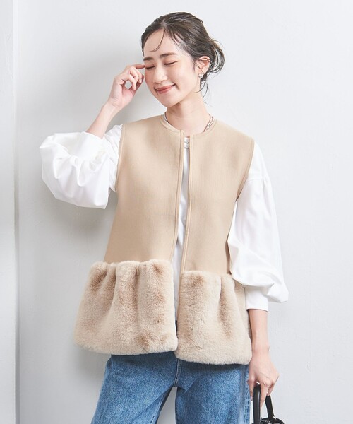 UNITED ARROWS フェイク ファー コンビ ベスト UNITED ARROWS（ユナイテッドアローズ）の「フェイク ファー