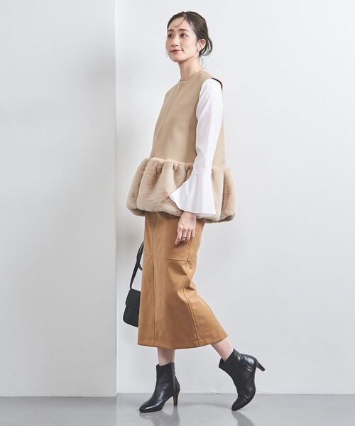 UNITED ARROWS(ユナイテッドアローズ)の「フェイク ファー コンビ ベスト(ベスト・レディース・ブラック/ベージュ・FREE)」の6枚目の写真