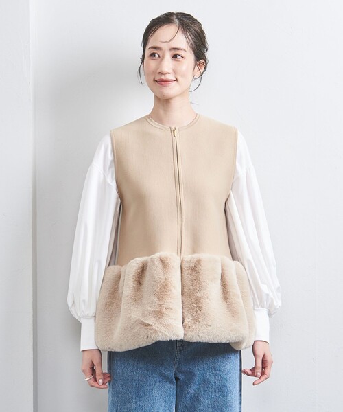 UNITED ARROWS(ユナイテッドアローズ)の「フェイク ファー コンビ ベスト(ベスト・レディース・ブラック/ベージュ・FREE)」の10枚目の写真