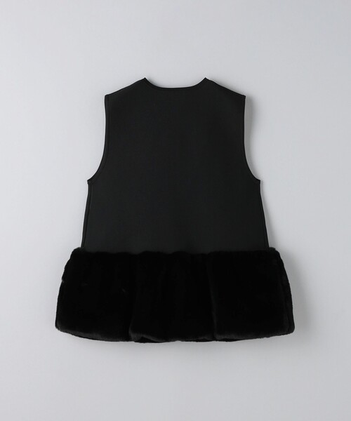 UNITED ARROWS＊フェイクファー コンビ ベスト 新品タグ付き 黒 UNITED ARROWS（ユナイテッドアローズ）の「フェイク ファー コンビ