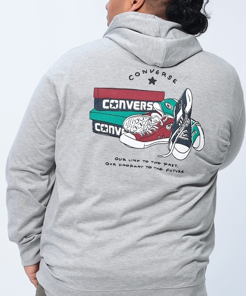 【セール】CONVERSE (コンバース) バックプリント 天竺 フルジップ パーカー 44608107（パーカー）｜CONVERSE（コンバース）