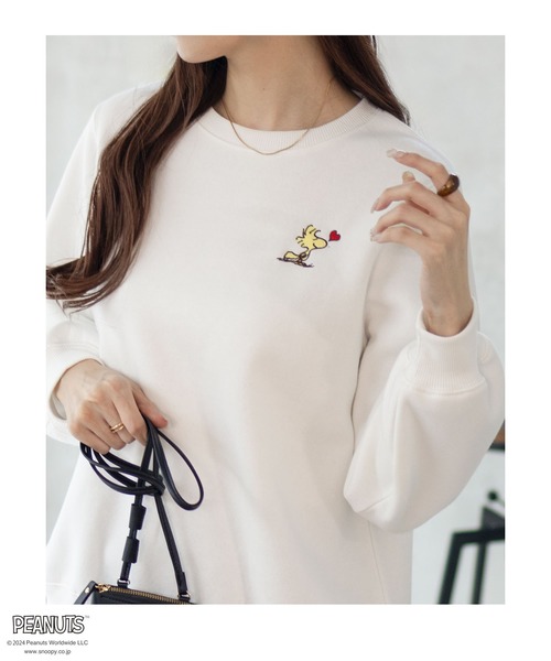 PEANUTS/スヌーピー 】ワンポイント刺繍トレーナー（スウェット