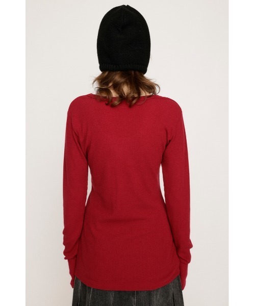 SLY（スライ）の「METAL PLATE BASIC TOPS メタル プレート ベーシック トップス（Tシャツ/カットソー・レディース・ブラック/レッド/ブルー/杢グレー・FREE）」の8枚目の写真