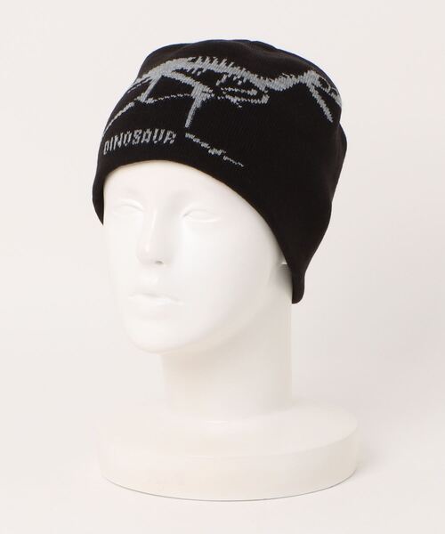 SPINNS（スピンズ）の「シングルニットキャップ 恐竜/ダイナソー（ニットキャップ/ビーニー・メンズ・ブラック/カーキ・ONESIZE）」の4枚目の写真