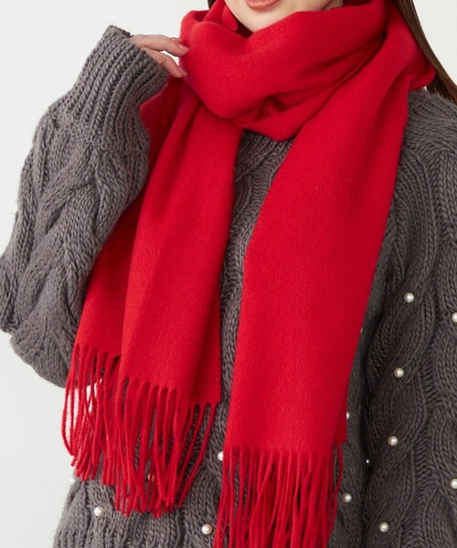 SHIPS Colors:〈手洗い可能〉 ウール ソリッド ストール（マフラー