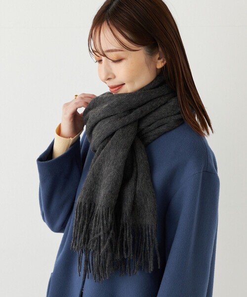 SHIPS Colors:〈手洗い可能〉 ウール ソリッド ストール（マフラー
