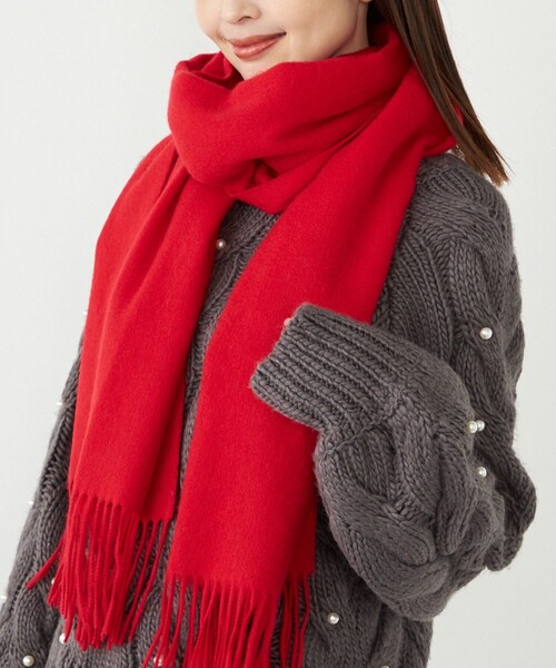 SHIPS Colors:〈手洗い可能〉 ウール ソリッド ストール（マフラー