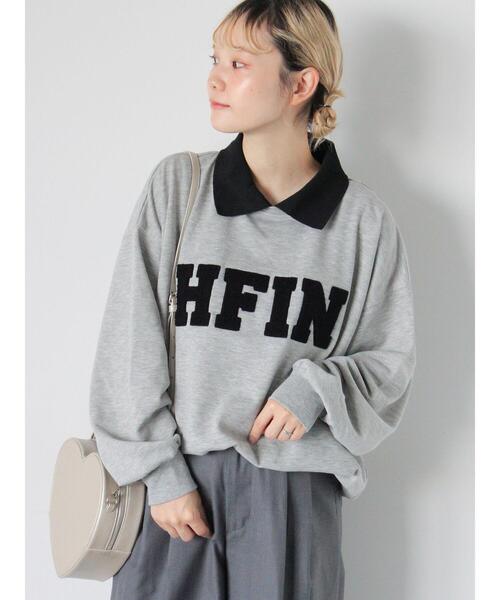 ehka sopo（エヘカソポ）の「配色襟スウェット（Tシャツ/カットソー・レディース・グリーン/グレー/ブルー・F）」の2枚目の写真