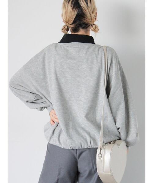 ehka sopo（エヘカソポ）の「配色襟スウェット（Tシャツ/カットソー・レディース・グリーン/グレー/ブルー・F）」の7枚目の写真