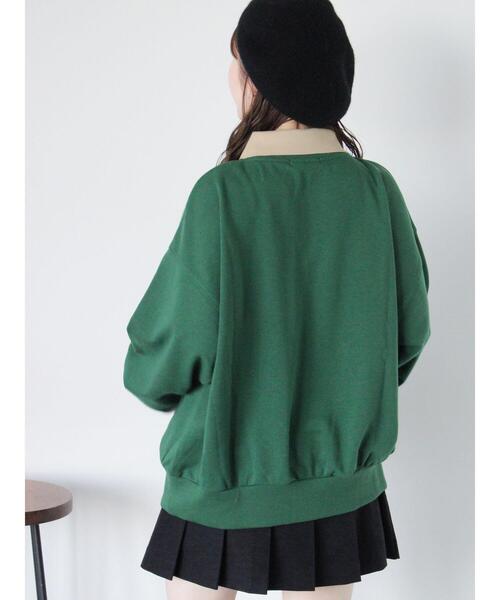 ehka sopo（エヘカソポ）の「配色襟スウェット（Tシャツ/カットソー・レディース・グリーン/グレー/ブルー・F）」の14枚目の写真