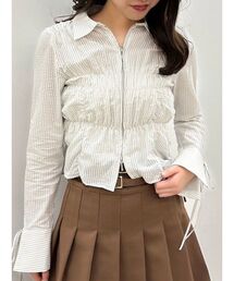 dazzlin | フロントファスナーギャザーシャツ(シャツ/ブラウス)