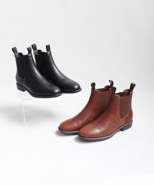 ground green store(グラウンドグリーンストア)の「ground green store / 本革プレーンサイドゴアブーツ(ブーツ・レディース・ブラック/ブラウン・36/37/38/39)」の4枚目の写真