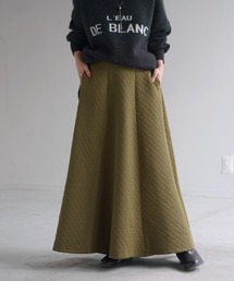 スカート（グリーン・カーキ/緑色系・キルティング）ファッション通販