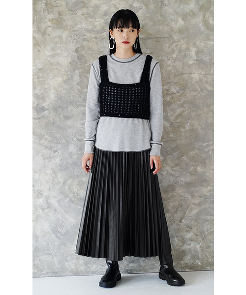 MIMIMEMETE（ミミメメット）の「ワッフルステッチ クルーネックプルオーバー（Tシャツ/カットソー・レディース・アイボリー/カーキ/杢グレー/ネイビー・M）」の11枚目の写真