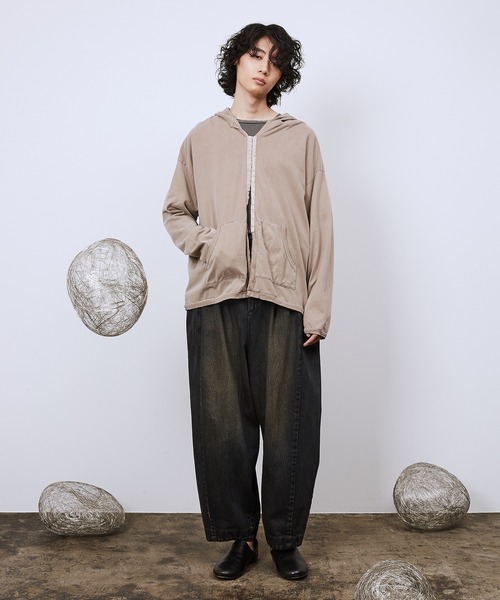 Dulcamara（ドゥルカマラ）の「ピグメントジャージーホックパーカー（パーカー・レディース・グリーン/ベージュ/ブラック・0/1）」の12枚目の写真