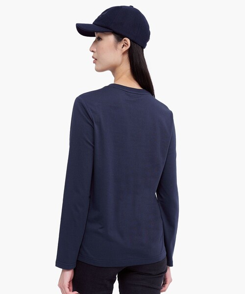 AIGLE（エーグル）の「吸水速乾 抗菌防臭 ロングスリーブ長袖Tシャツ RP（Tシャツ/カットソー・レディース・ダークネイビー/ピンク/ホワイト・XS/L/S/M）」の4枚目の写真