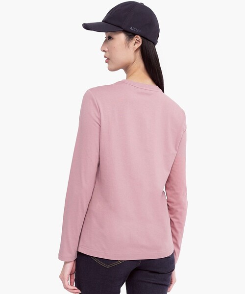 AIGLE（エーグル）の「吸水速乾 抗菌防臭 ロングスリーブ長袖Tシャツ RP（Tシャツ/カットソー・レディース・ダークネイビー/ピンク/ホワイト・XS/L/S/M）」の8枚目の写真