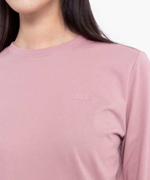 AIGLE（エーグル）の「吸水速乾 抗菌防臭 ロングスリーブ長袖Tシャツ RP（Tシャツ/カットソー・レディース・ダークネイビー/ピンク/ホワイト・XS/L/S/M）」の9枚目の写真