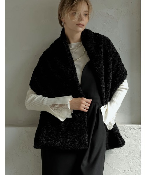 Re:EDIT（リエディ）の「[2024-25 WINTER COLLECTION]フェイクファー&ボアマルチウェイストール（マフラー・レディース・グレー系/ブラック/ベージュ/ホワイト系その他・FREE）」の10枚目の写真
