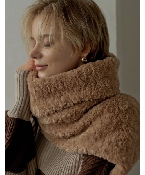 Re:EDIT（リエディ）の「[2024-25 WINTER COLLECTION]フェイクファー&ボアマルチウェイストール（マフラー・レディース・グレー系/ブラック/ベージュ/ホワイト系その他・FREE）」の21枚目の写真