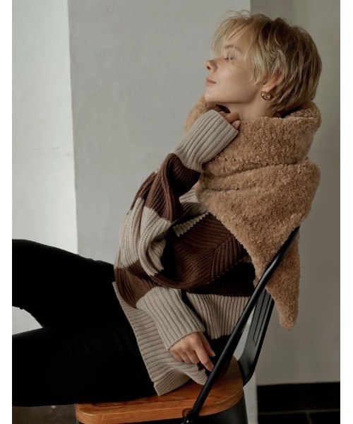 Re:EDIT（リエディ）の「[2024-25 WINTER COLLECTION]フェイクファー&ボアマルチウェイストール（マフラー・レディース・グレー系/ブラック/ベージュ/ホワイト系その他・FREE）」の20枚目の写真