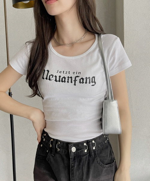 Ada.(エイダ)の「レタリングデザイン ロゴ 半袖Tシャツ(Tシャツ/カットソー・レディース・ブラック/ホワイト・FREE)」の21枚目の写真