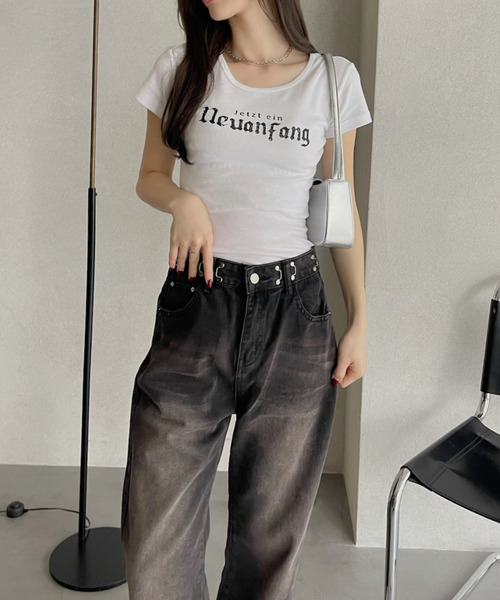 Ada.(エイダ)の「レタリングデザイン ロゴ 半袖Tシャツ(Tシャツ/カットソー・レディース・ブラック/ホワイト・FREE)」の16枚目の写真