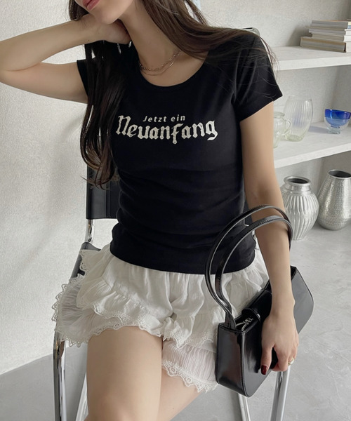 Ada.(エイダ)の「レタリングデザイン ロゴ 半袖Tシャツ(Tシャツ/カットソー・レディース・ブラック/ホワイト・FREE)」の18枚目の写真