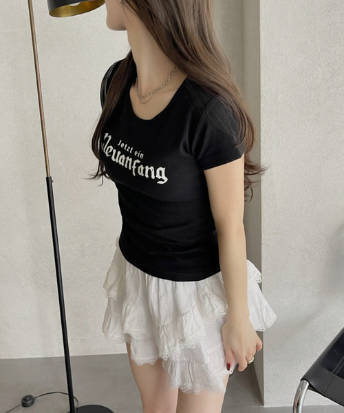 Ada.(エイダ)の「レタリングデザイン ロゴ 半袖Tシャツ(Tシャツ/カットソー・レディース・ブラック/ホワイト・FREE)」の19枚目の写真