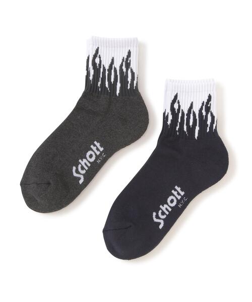 schott(ショット)の「Schott/ショット/FLAME SOCKS/フレイムソックス2(ソックス/靴下・メンズ・その他24・F)」の1枚目の写真