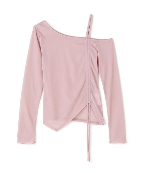 FREE'S MART（フリーズマート）の「●ワンショルシャーリングテレコカットソー（Tシャツ/カットソー・レディース・グレー/ピンク/ホワイト/ブラック・FREE）」の7枚目の写真