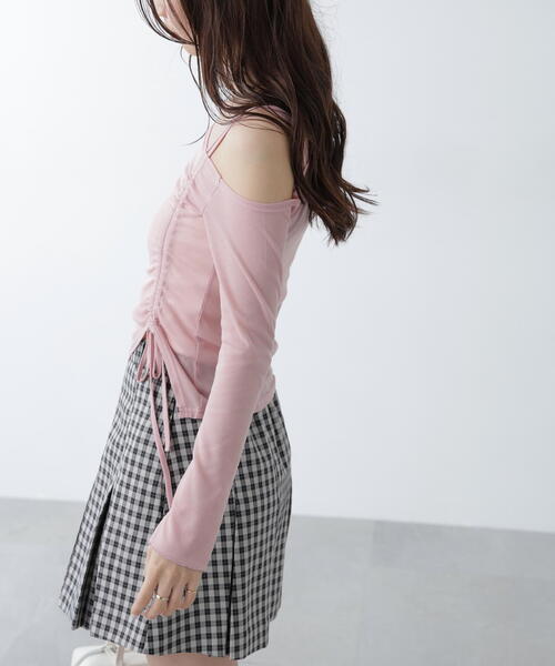 FREE'S MART（フリーズマート）の「●ワンショルシャーリングテレコカットソー（Tシャツ/カットソー・レディース・グレー/ピンク/ホワイト/ブラック・FREE）」の9枚目の写真