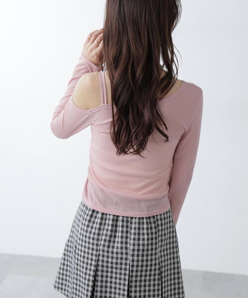 FREE'S MART（フリーズマート）の「●ワンショルシャーリングテレコカットソー（Tシャツ/カットソー・レディース・グレー/ピンク/ホワイト/ブラック・FREE）」の10枚目の写真