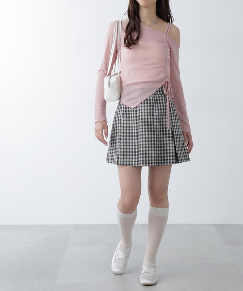 FREE'S MART（フリーズマート）の「●ワンショルシャーリングテレコカットソー（Tシャツ/カットソー・レディース・グレー/ピンク/ホワイト/ブラック・FREE）」の12枚目の写真