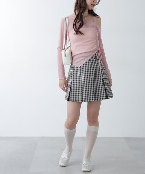 FREE'S MART（フリーズマート）の「●ワンショルシャーリングテレコカットソー（Tシャツ/カットソー・レディース・グレー/ピンク/ホワイト/ブラック・FREE）」の13枚目の写真