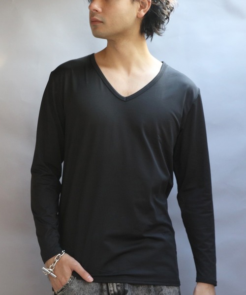 8(eight)(エイト)の「裏起毛ストレッチVネックロンT(Tシャツ/カットソー・メンズ・ネイビー/ブラック/ホワイト/チャコールグレー・SMALL/MEDIUM/X-LARGE/LARGE)」の12枚目の写真