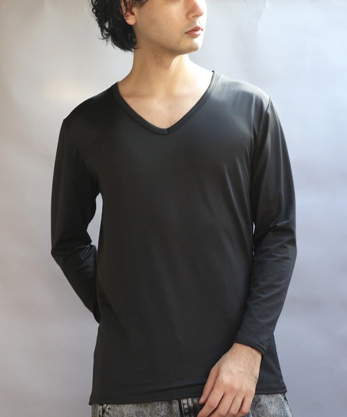 8(eight)(エイト)の「裏起毛ストレッチVネックロンT(Tシャツ/カットソー・メンズ・ネイビー/ブラック/ホワイト/チャコールグレー・SMALL/MEDIUM/X-LARGE/LARGE)」の13枚目の写真