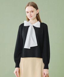 BLUE LABEL CRESTBRIDGE | 【WEB限定】ウールアクリルブレンドリボンニットプルオーバー(ニット/セーター)