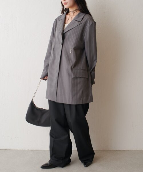 【Lui's】ストライプダブルジャケット Neucon】 ⁡-24 a/w collection- ⁡ 「ストライプ/チェック