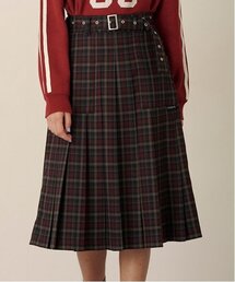 チェックミディスカート