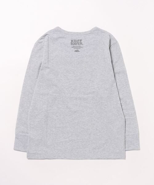 KRIFF MAYER Kid's Collection（クリフメイヤーキッズコレクション）の「UVカット袖ペロ ロンT（Tシャツ/カットソー・キッズ・チャコール/グレイッシュベージュ/サックスブルー/ライトグリーン/マスタード/グレー・140/130/120/170/160/150）」の7枚目の写真
