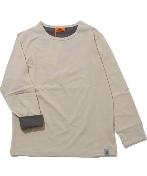 KRIFF MAYER Kid's Collection（クリフメイヤーキッズコレクション）の「UVカット袖ペロ ロンT（Tシャツ/カットソー・キッズ・チャコール/グレイッシュベージュ/サックスブルー/ライトグリーン/マスタード/グレー・140/130/120/170/160/150）」の4枚目の写真