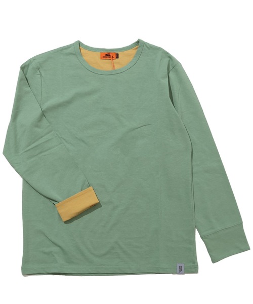 KRIFF MAYER Kid's Collection（クリフメイヤーキッズコレクション）の「UVカット袖ペロ ロンT（Tシャツ/カットソー・キッズ・チャコール/グレイッシュベージュ/サックスブルー/ライトグリーン/マスタード/グレー・140/130/120/170/160/150）」の2枚目の写真