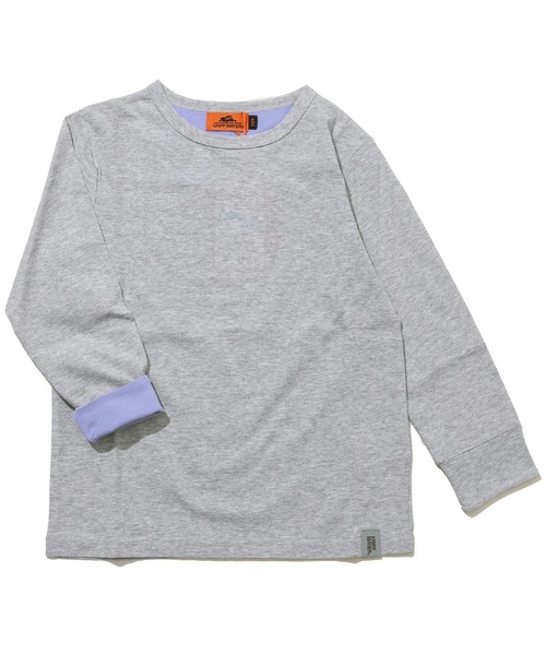 KRIFF MAYER Kid's Collection（クリフメイヤーキッズコレクション）の「UVカット袖ペロ ロンT（Tシャツ/カットソー・キッズ・チャコール/グレイッシュベージュ/サックスブルー/ライトグリーン/マスタード/グレー・140/130/120/170/160/150）」の12枚目の写真