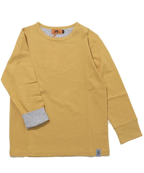KRIFF MAYER Kid's Collection（クリフメイヤーキッズコレクション）の「UVカット袖ペロ ロンT（Tシャツ/カットソー・キッズ・チャコール/グレイッシュベージュ/サックスブルー/ライトグリーン/マスタード/グレー・140/130/120/170/160/150）」の13枚目の写真