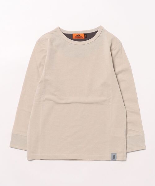 KRIFF MAYER Kid's Collection（クリフメイヤーキッズコレクション）の「UVカット袖ペロ ロンT（Tシャツ/カットソー・キッズ・チャコール/グレイッシュベージュ/サックスブルー/ライトグリーン/マスタード/グレー・140/130/120/170/160/150）」の17枚目の写真