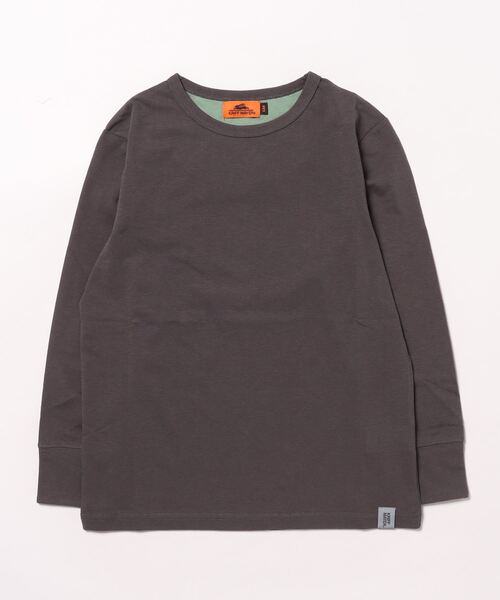 KRIFF MAYER Kid's Collection（クリフメイヤーキッズコレクション）の「UVカット袖ペロ ロンT（Tシャツ/カットソー・キッズ・チャコール/グレイッシュベージュ/サックスブルー/ライトグリーン/マスタード/グレー・140/130/120/170/160/150）」の20枚目の写真