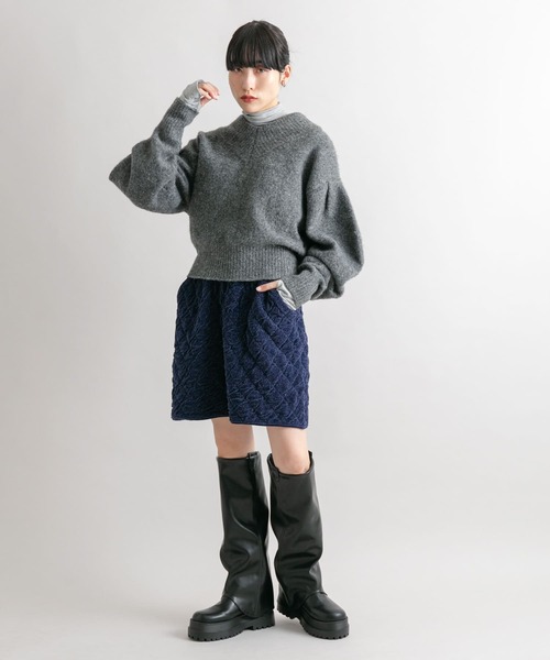 KBF(ケイビーエフ)の「キルティングニットスカート(スカート・レディース・グレー系その他/ネイビー・ONE)」の14枚目の写真